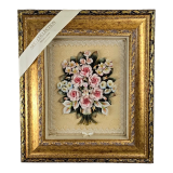 керамические цветы под защитным стеклом