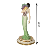 Статуэтка дама с веером разноцветная высота 23 см