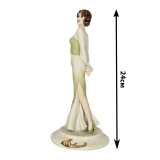 Статуэтка Дама в зеленом платье из фарфора 24 см