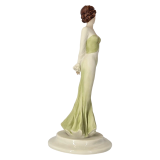 Грациозная дама в зеленом платье фарфор ручная роспись