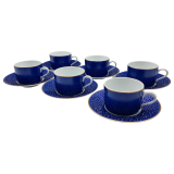 Чайный набор Кобальт на 6 персон с кристаллами Swarovski общий вид