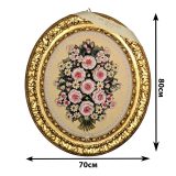 Картина панно 80х70 см в интерьере с позолоченным багетом