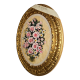 Подарочное панно с цветами из фарфора овальная форма