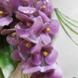 Крупный план керамической гортензии ручная лепка