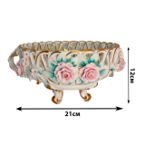 Ажурная ваза с объемными цветами Tiche 12х21 см