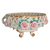 Ваза Неаполитанская корзина Tiche фарфор ручная работа вид спереди