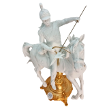 Белая фарфоровая статуэтка всадник для luxury интерьера