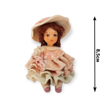 Статуэтка Кукла-весна сидящая бежево-розовая Zampiva общий вид