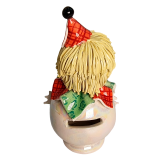 Итальянская керамика лино зампива клоун с копилкой вид сзади