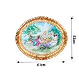 Фарфоровый барельеф в деревянной раме с позолотой вид спереди - Купить