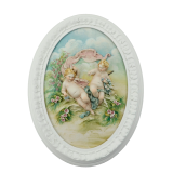 Фарфоровый барельеф Capodimonte ангелочки с розами