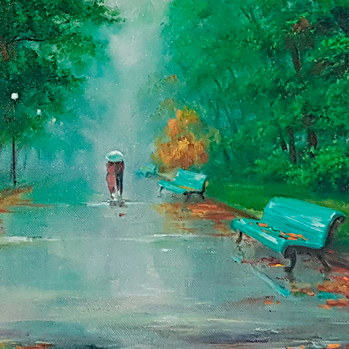 Картина маслом «После дождя», Григорьева Н., холст, рама