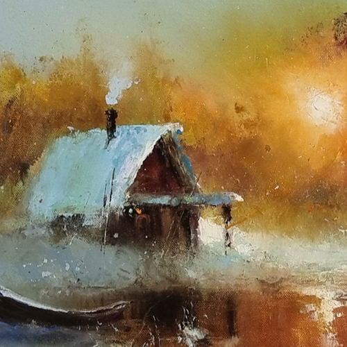 Картина «Банька», Игорь Медведев, холст, масло, в раме