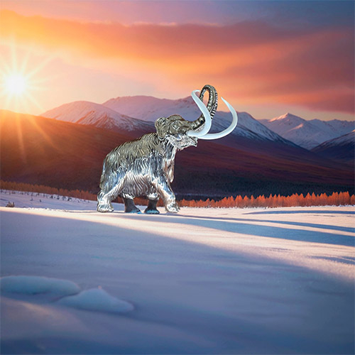 Статуэтка «Мамонт», платина, керамика, Италия