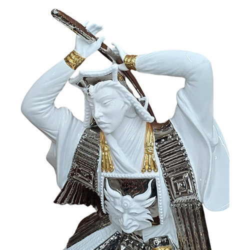 Статуэтка «Самурай», белый с платиной, керамика, Италия