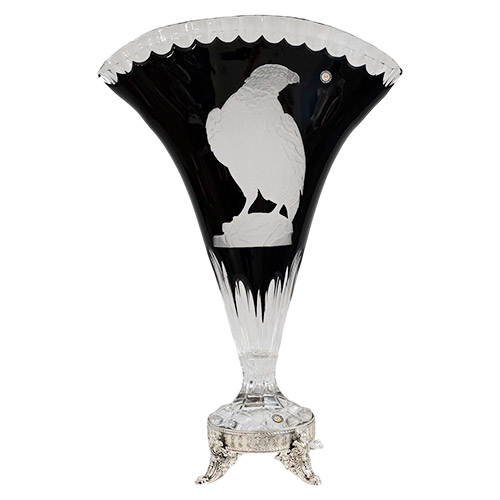 Ваза-веер «Сокол», хрусталь, Италия