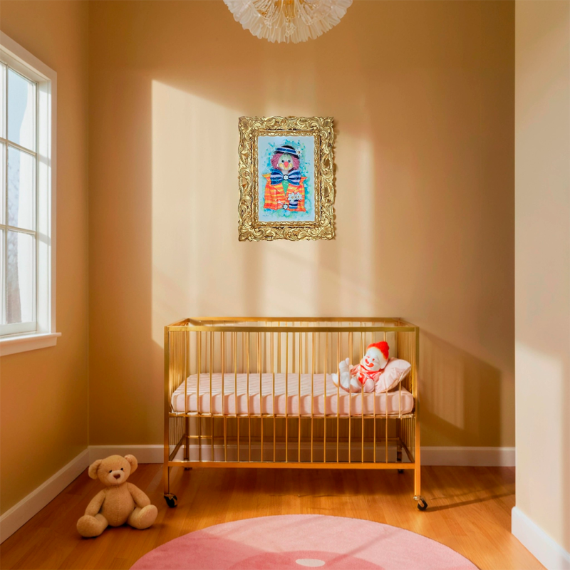 Картина 3D «Клоун в котелке с ромашками», керамика, Италия, Zampiva