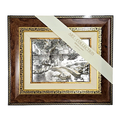 Картина панно «Прибрежный город», серебрение, Arte Casa, Италия