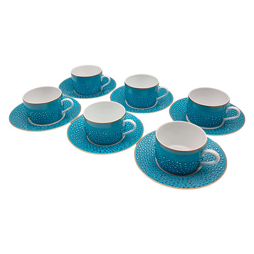 Чайный набор «Голубая лагуна» Костяной фарфор MANUFACTURE DE MONACO