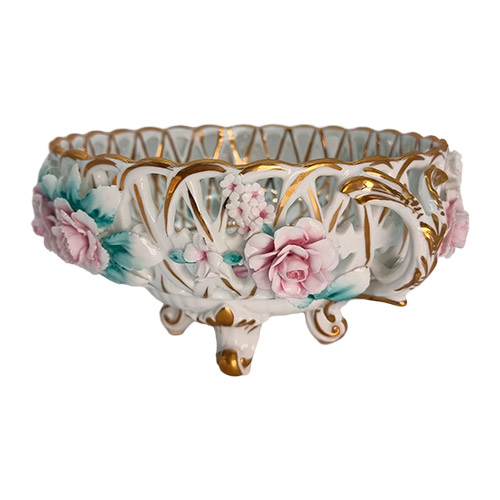 Ваза «Неаполитанская корзина» Tiche (Италия) – Ажурный фарфор и ручная роспись