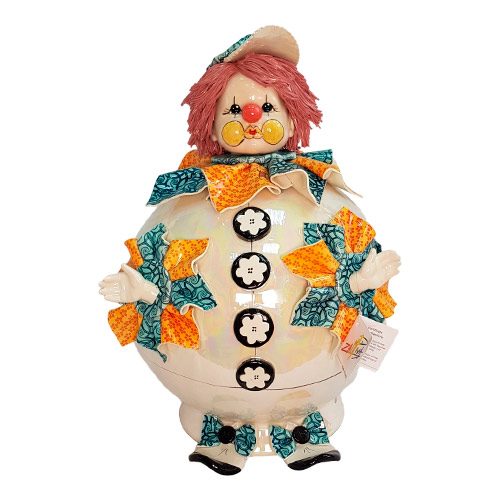 Статуэтка «Клоун - копилка» Zampiva 42 см — Разноцветная итальянская керамика ручной работы