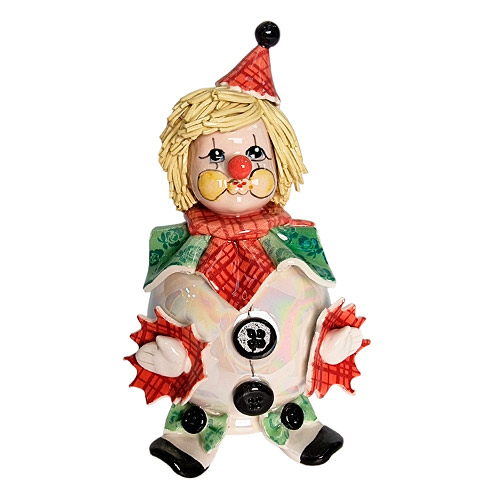 Копилка «Маленький клоун» красный/зеленый 15 см — Zampiva, Италия