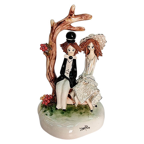 Статуэтка «Пара под деревом» (керамика, 13 см) — Zampiva, Италия