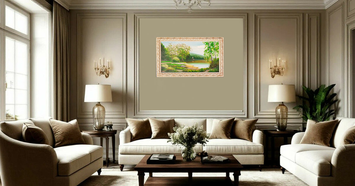 Картина «Беседка», автор Н.Григорьева, копия М.Сатарова, холст, масло.