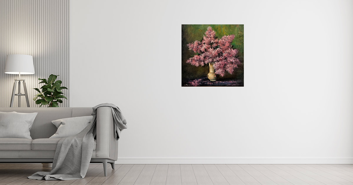 Картина «Сирень» 60х60 см, холст, масло, Н.Григорьева