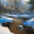 Картина «Зимняя речка», И.Медведев, холст, масло