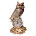 Часы «Сова на книгах», серебрение, кварцевый механизм, Италия