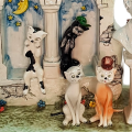 Статуэтка многофигурная «Кошки в парке», керамика, Zampiva, Италия