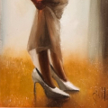 Картина маслом «Мамины туфли», без рамы, И.Медведев