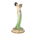 Статуэтка «Дама с веером в зелёном» 23 см, фарфор, Италия